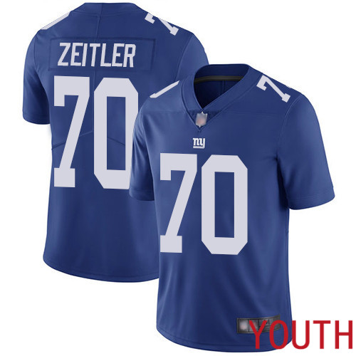 Youth New York Giants #70 Kevin Zeitler Royal Blue Team Color Vapor Untouchable Limited Player Football NFL Jersey